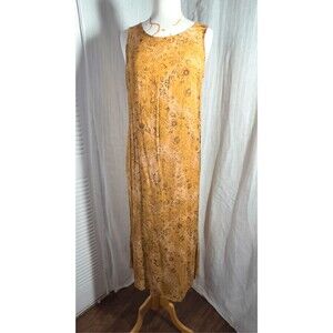 John Richard Dress Size M VTG 90's Midi Dark Tan Whimsical Grandmacore